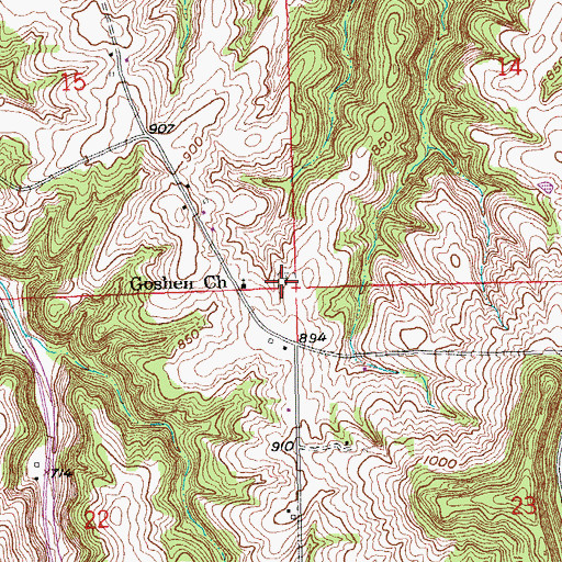 Topographic Map of Goshen Cemetery, IA