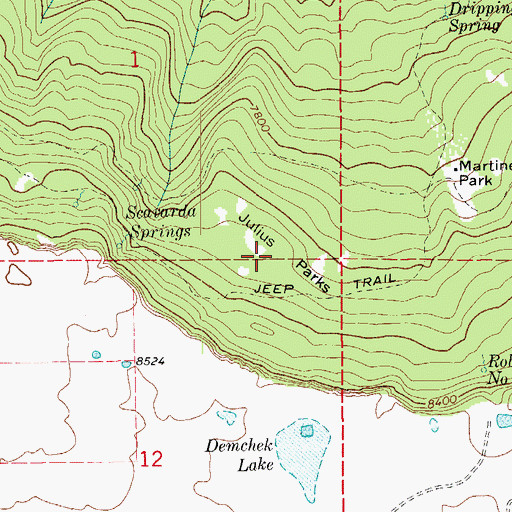Topographic Map of Julius Parks, CO