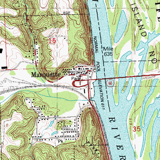Topographic Map of Giard Tract State Historical Marker, IA