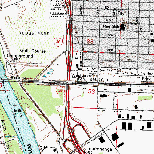 Topographic Map of Westwood Park, IA