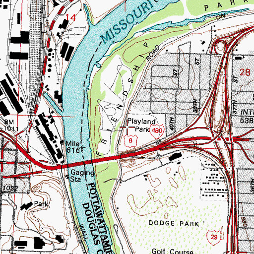 Topographic Map of Playland Park, IA