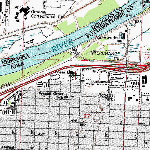 Topographic Map of Loess Hills Church, IA