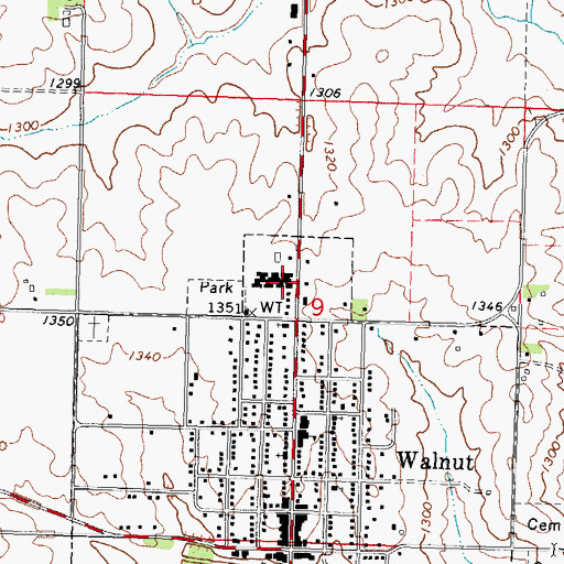 Topographic Map of Peace Haven Retirement Home, IA
