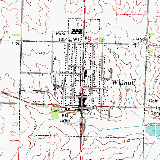 Topographic Map of First Presbyterian Church, IA