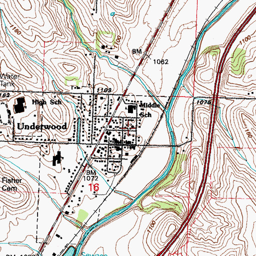 Topographic Map of Reorganized Church of Jesus Christ of Latter Day Saints, IA