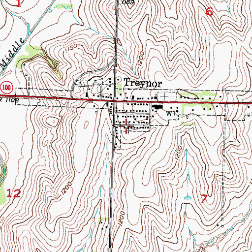 Topographic Map of Saint Pauls Lutheran Church, IA