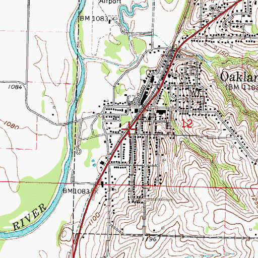 Topographic Map of Eckels Memorial Library, IA