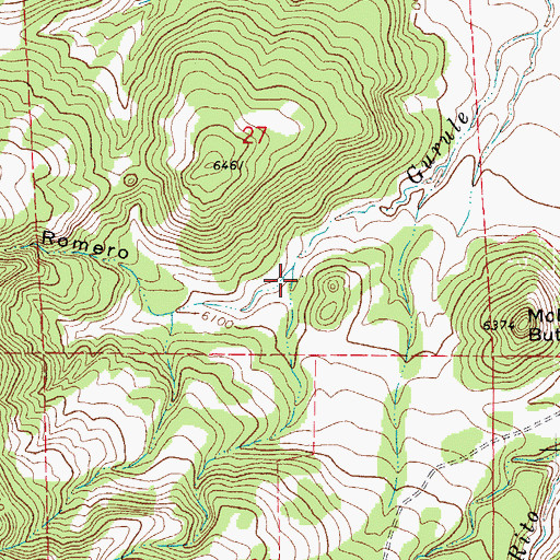 Topographic Map of Caoncito Romero, CO