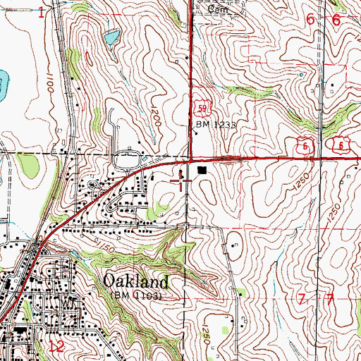 Topographic Map of Harlan Mission Lutheran Church, IA