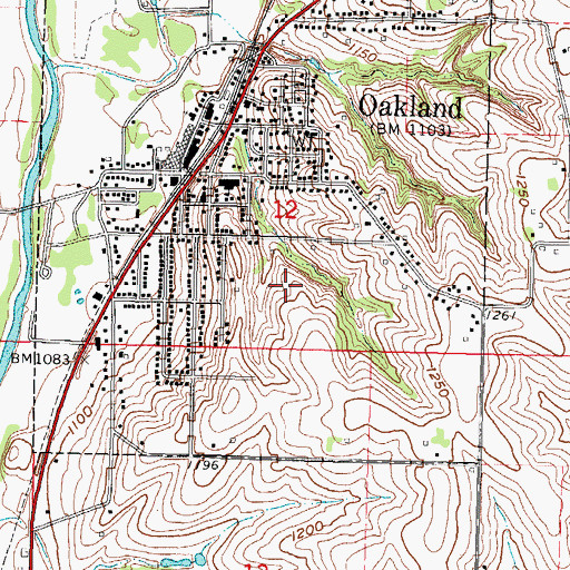 Topographic Map of Schueman Park, IA