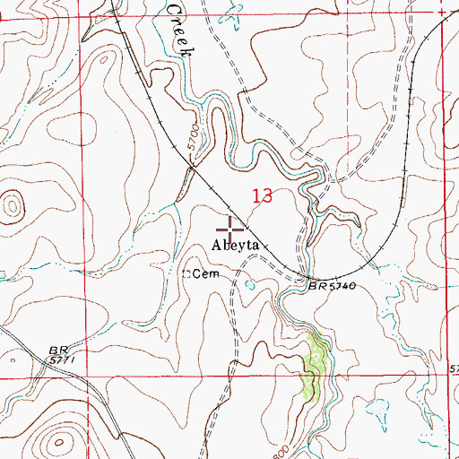 Topographic Map of Abeyta, CO