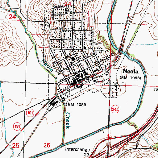 Topographic Map of Neola Family Dentistry Center, IA