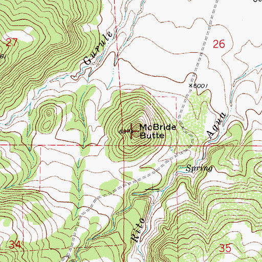 Topographic Map of McBride Butte, CO