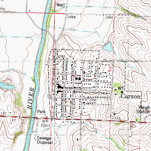 Topographic Map of Riverside Community Middle School, IA