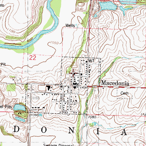 Topographic Map of United Methodist Church, IA