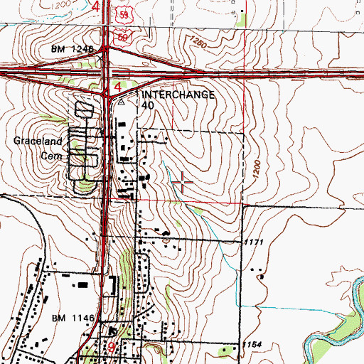 Topographic Map of Avoca Golf Club, IA
