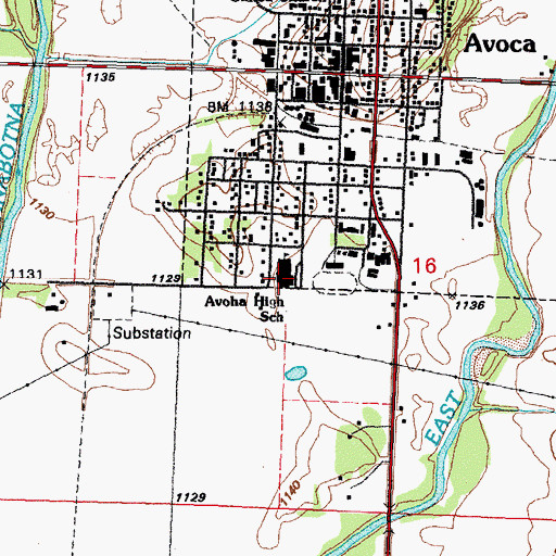 Topographic Map of A - H - S - T High School, IA