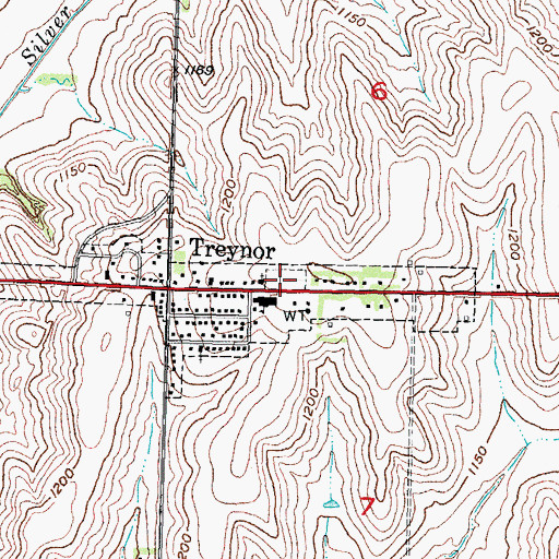 Topographic Map of Treynor Zion Congregational Cemetery, IA