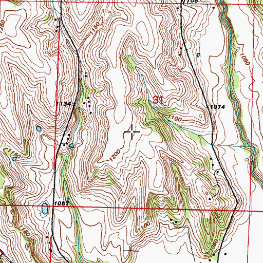 Topographic Map of Reels Cemetery, IA