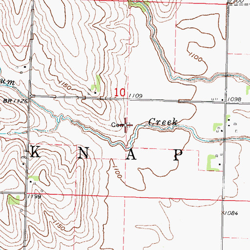 Topographic Map of Big Grove Cemetery, IA