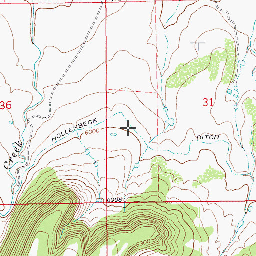 Topographic Map of Hollenbeck Ditch, CO