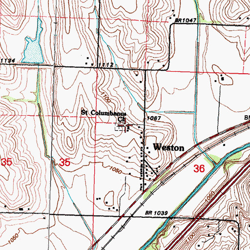 Topographic Map of Saint Columbanus Church, IA