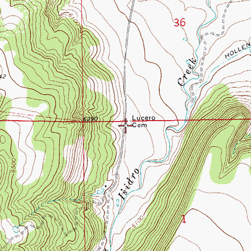 Topographic Map of Lucero Cemetery, CO