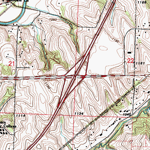 Topographic Map of Interchange 8, IA