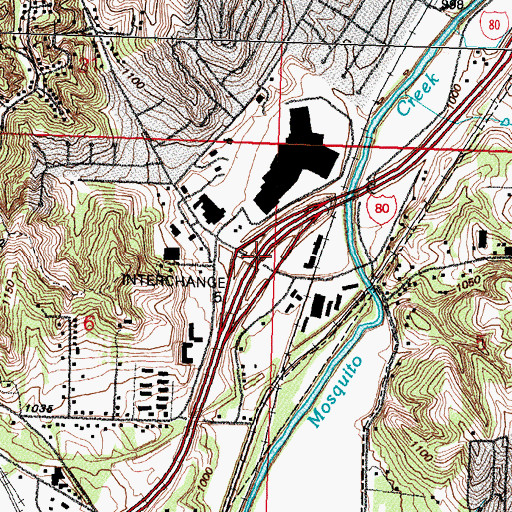 Topographic Map of Interchange 5, IA