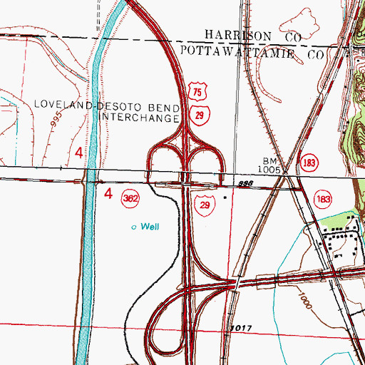 Topographic Map of Interchange 72, IA