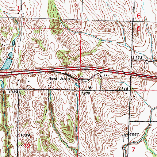 Topographic Map of Loveland East Bound Rest Area, IA
