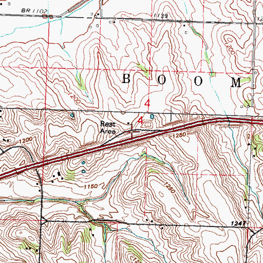 Topographic Map of Loveland West Bound Rest Area, IA