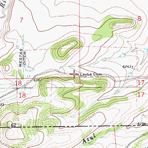 Topographic Map of Leyba Cemetery, CO
