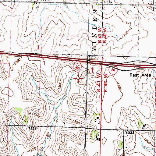 Topographic Map of Interchange 27, IA