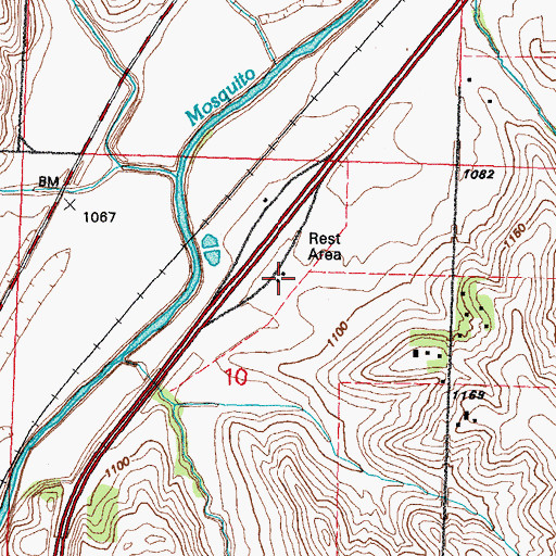 Topographic Map of Historic Council Bluffs State Historical Marker, IA
