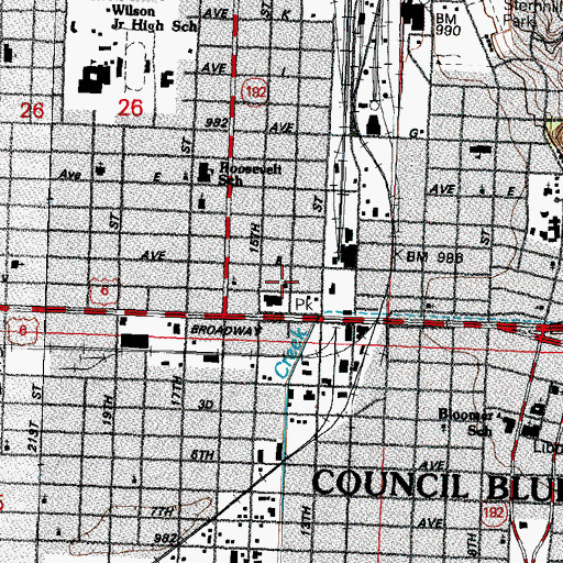 Topographic Map of Tabernacle Baptist Church, IA