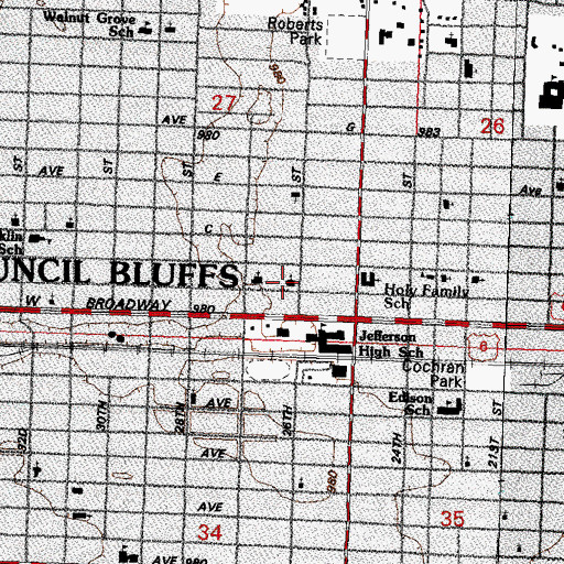 Topographic Map of First Church of the Nazarene, IA