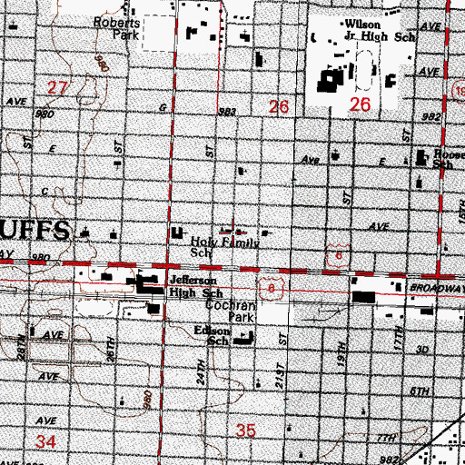 Topographic Map of Holy Family Church, IA