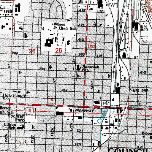 Topographic Map of El Bethel Assembly of God Church, IA