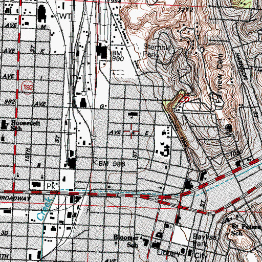 Topographic Map of Council Bluffs Bible Chapel, IA