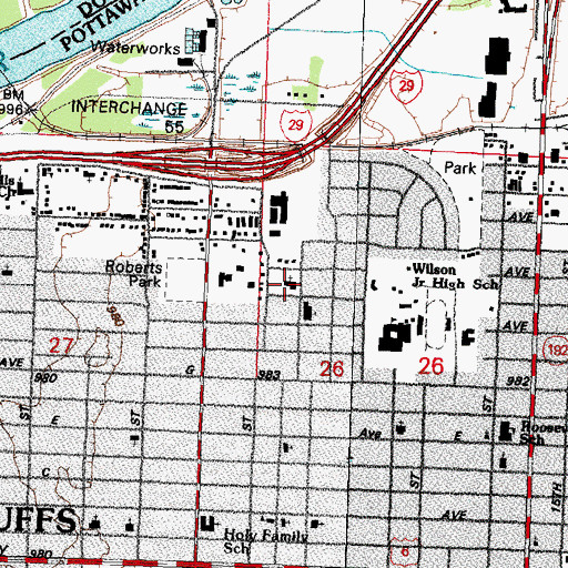 Topographic Map of Shepherd of the Valley Lutheran Church, IA