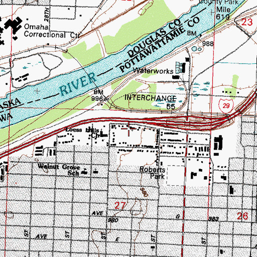 Topographic Map of Open Door Baptist Church, IA