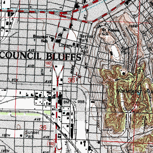 Topographic Map of Trinity United Methodist Church, IA
