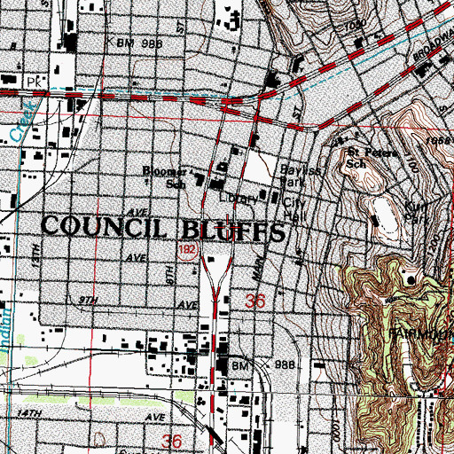 Topographic Map of First Church of Christ Scientist, IA