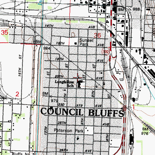 Topographic Map of Southside Christian Church, IA