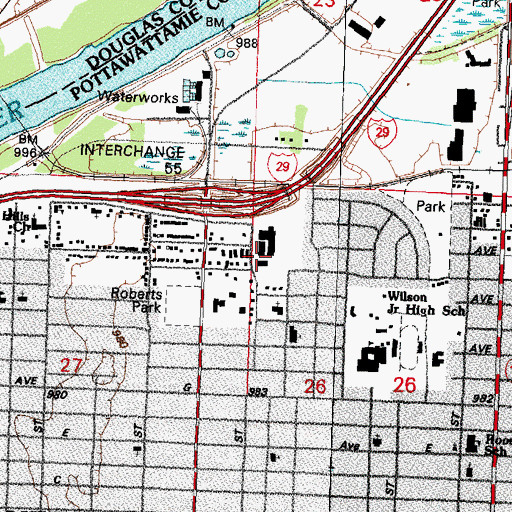 Topographic Map of Interdenominational New Life Fellowship, IA