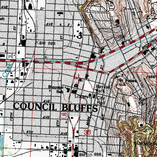 Topographic Map of First Congregational Church, IA