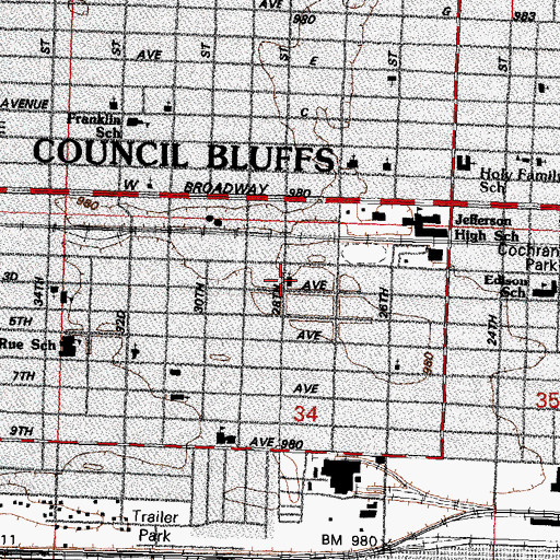 Topographic Map of Redeemer Evangelical Lutheran Church, IA
