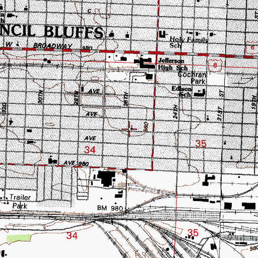 Topographic Map of Midwest Church of God, IA