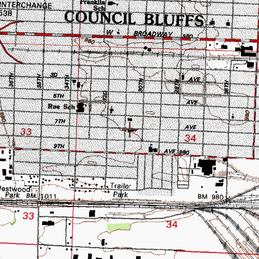 Topographic Map of Mount Zion Refuge Church, IA